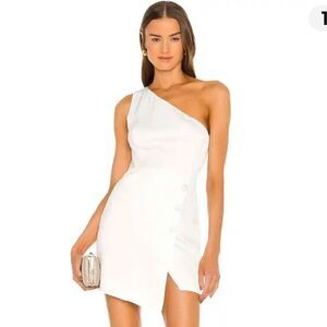 NWT Revolve NBD Tere Mini Dress Ivory One Shoulder Medium